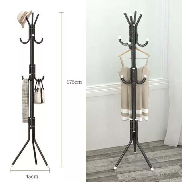 Hat Coat Rack Stand Jacket Umbrella Floor Standing Rack Clothes Hanger 12 Hooks