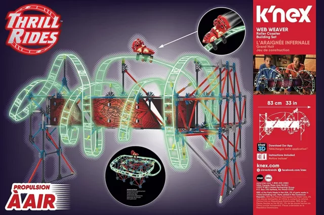 KNEX Thrill Rides Web Weaver Roller Coaster Building Set 439 Pieces Build Make 3