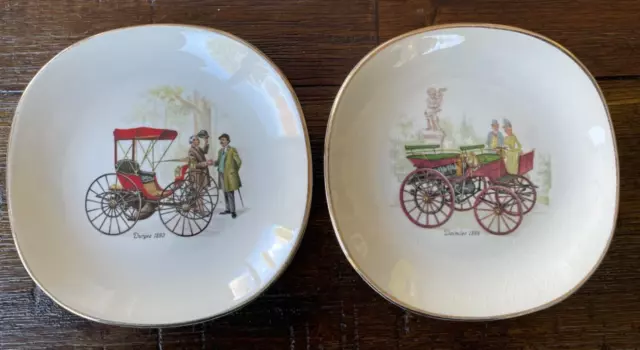 Vintage Weatherby Hanley England Falcon Ware Vehicle Print Dishes X 2