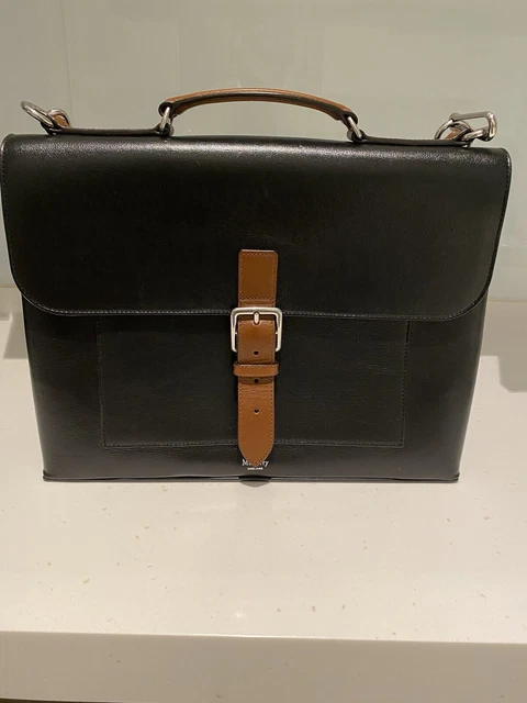 MULBERRY MEN S CHILTERN Bag Black Leather Briefcase With Oak Detail RRP 895 545.00 PicClick UK