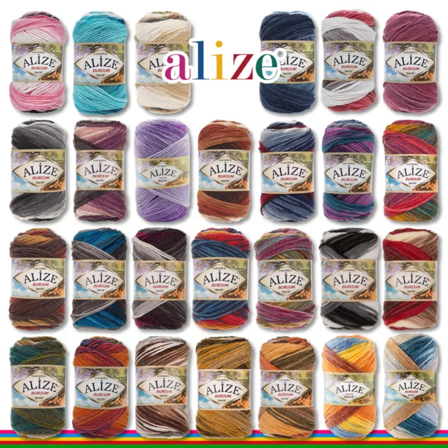 Alize 3 x 100 g Burcum Batik Wolle mit Farbverlauf Häkeln Stricken 27 Farben