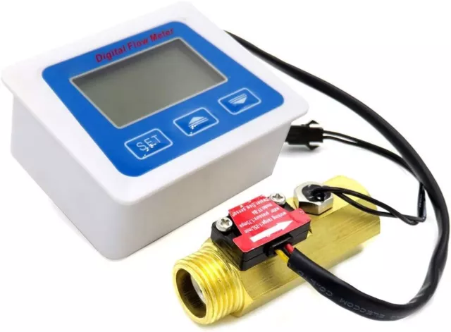 BIlinli Display LCD Digitale Sensore di Flusso d'Acqua Misuratore di temperatura