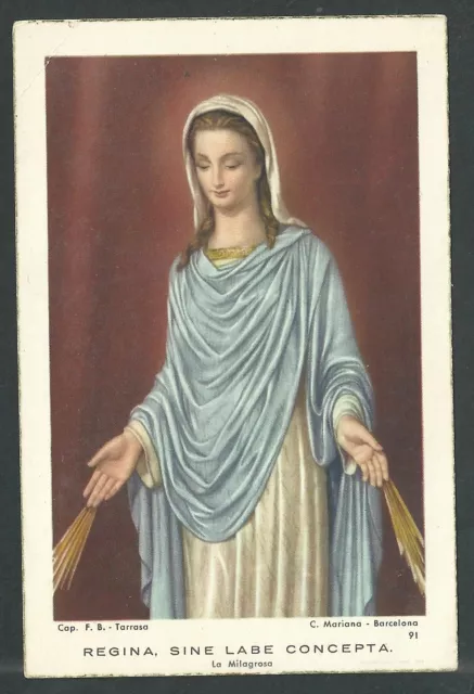 Estampa antigua de la Virgen andachtsbild santino holy card santini