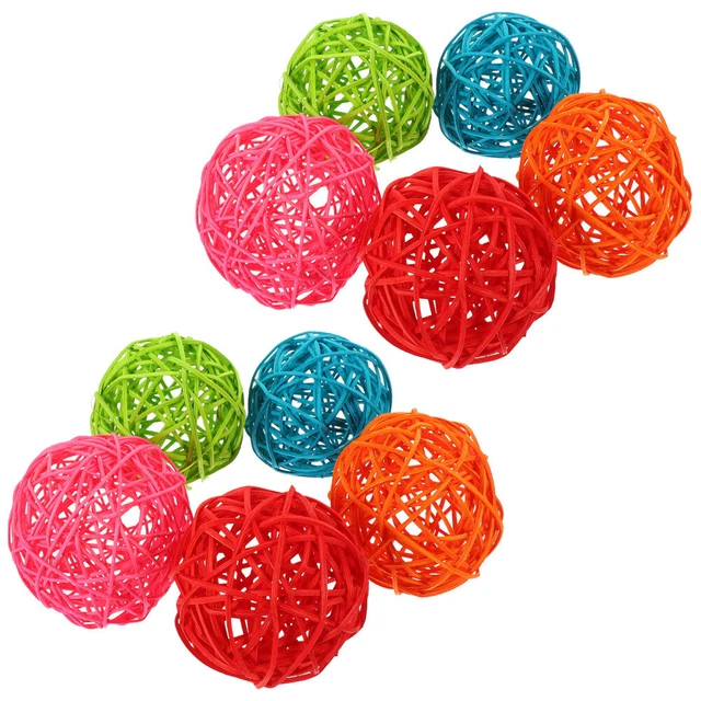 Lot De 4 Boules En Osier Naturel - Diamètre 10cm (4 Pouces) - Déco Rustique Pour Noël, Mariage, Maison, Projets DIY - 12