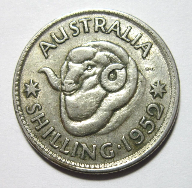 Australia. Silver 1 Shilling, 1952. King George Vi.