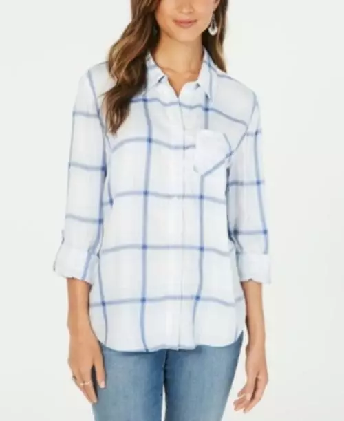 MSRP $50 Style & Co Plaid One-Pocket Shirt Size Medium