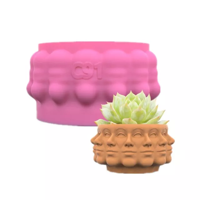 Flower Pot Mold Silicone Succulent Flowerpot Plant Vintage Mould Concrete Cement