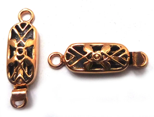 Fermoirs De Boîte Bali – Cuivre Massif Plaqué Or, Lot De 5, 31x18x8mm