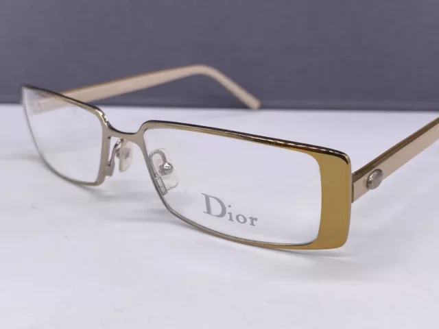 Dior Brille Damen Gold Rechteckig Beige CD 3633 3