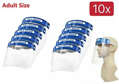 10Pcs Adult Full Safety Shield Reusable Protection Cover Face Eye Cashier Helmet