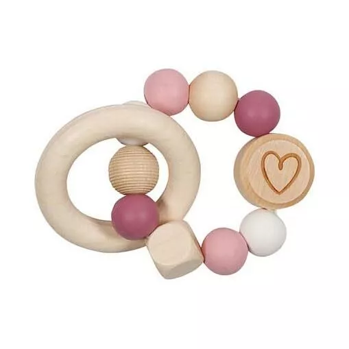 goki 65244 Grasping Toy Elastic Heart Made of Wood and Silicone Made (US IMPORT)