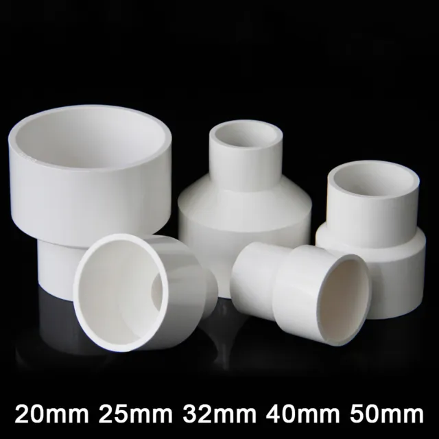 PVC Pipe Reducing Plumbing Concentric Connector Coupling Fittings 25-110mm White