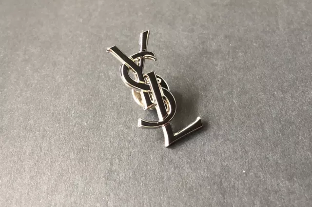 YVES SAINT LAURENT YSL Vintage 1990's sized Pin Brooch Silver $38.00 ...
