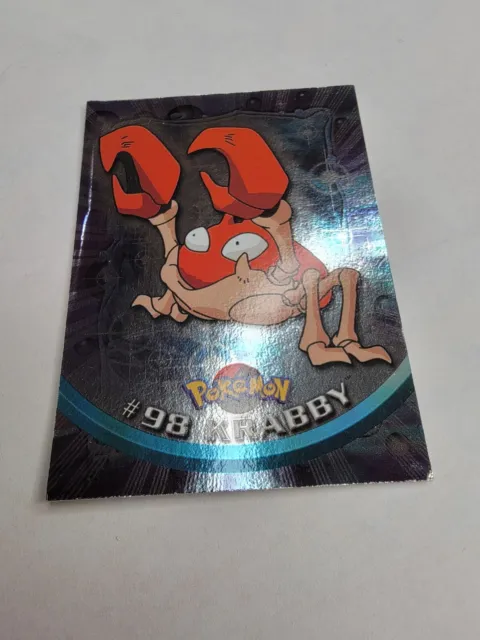 Topps Pokémon #98 Krabby Holo Foil Small Water Crab Animation Edition MP Crease