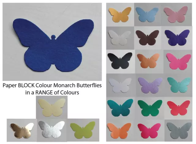 Butterflies (Monarch) - BLOCK COLOUR Paper Punches MULTI LISTING! 30 Pieces