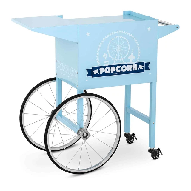 Popcornwagen Wagen für Popcornmaschine Popcorntrolley 2 Bremsen blau