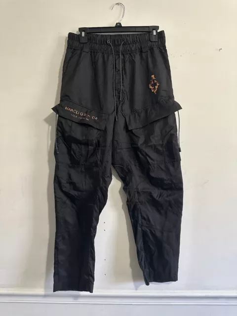 MARCELO BURLON FireCross Black Windbreaker Nylon Cargo Pants 44 M $800 Retail