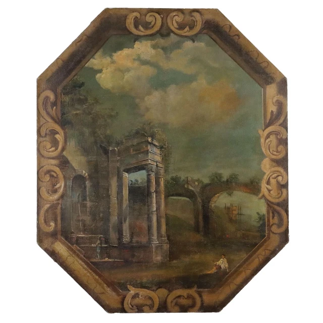Tableau Ancien Huile Sur Toile Le Guitariste - Italie XIXe Siècle, Original