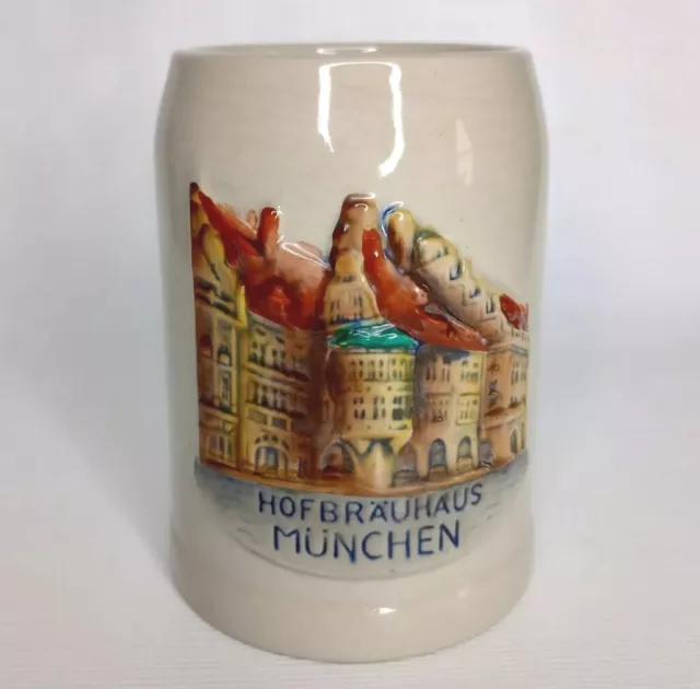 Hofbrauhaus Munchen 1/2L Stoneware Stein Werner Corzelius Handmade Germany VTG