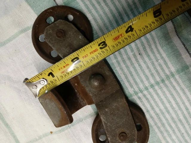 VTG Barn Door Trolley/Rail 2 Wheel Metal Hardware Primitive Rustic 6" L 7