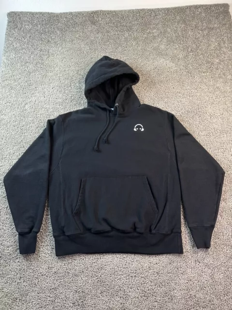 Champion Reverse Weave Hoodie Mens Large Black Pullover Sweatshirt Casual