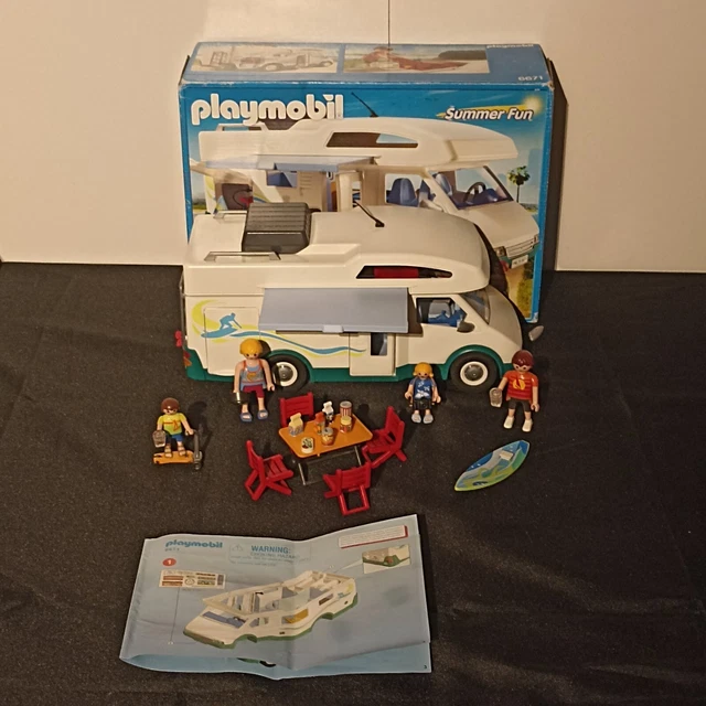 BOITE PLAYMOBIL 6671 camping car + personnages + animaux
