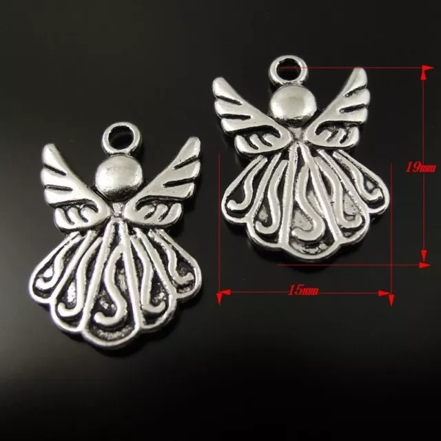 50 Stück Antiqued Silber Schön Engel Charms Anhänger Dangles 19x15x2mm 37118