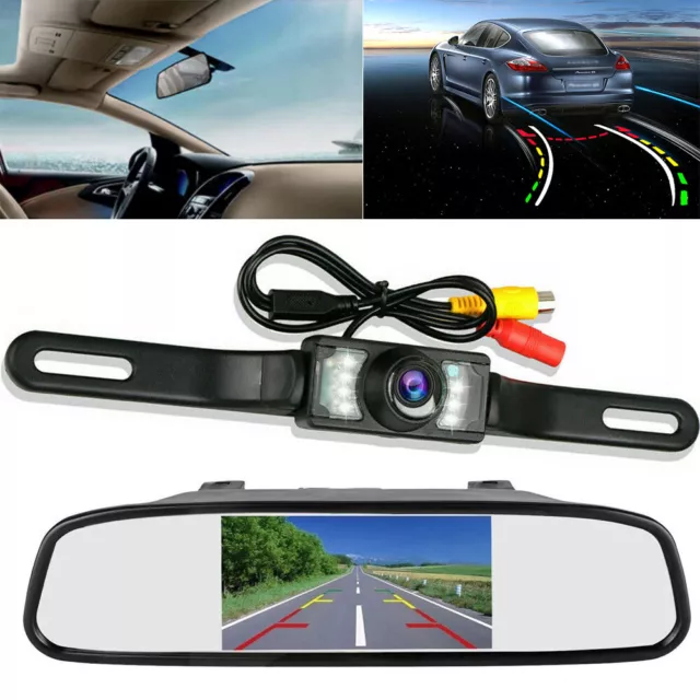 Backup Camera Monitor Car Rear View Reverse Night Vision Parking System Kit