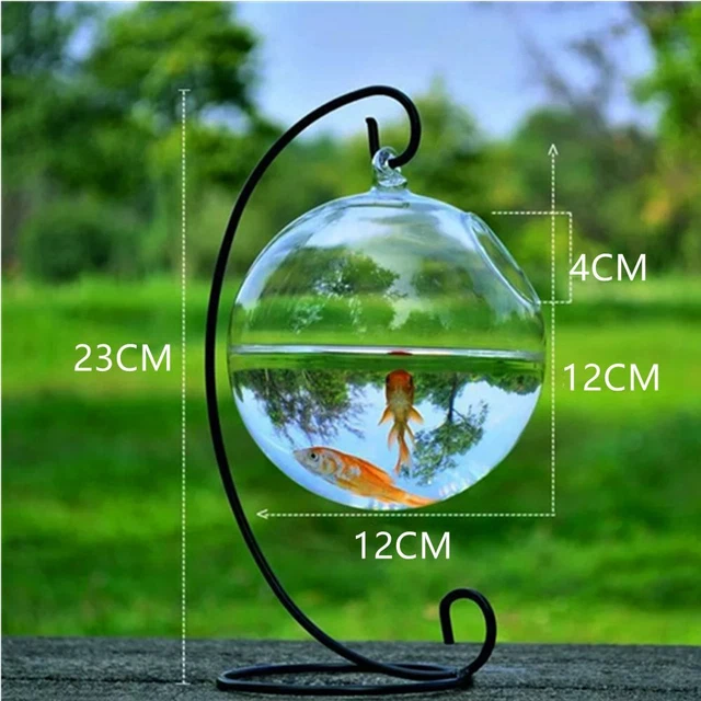 With Stand Glass Vase Fishbowl Transparent Hanging Glass Fish Bowl Fish Tank 3