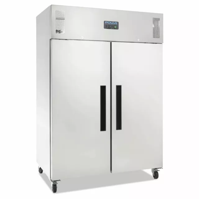 Polar Double Door Fridge Stainless Steel 1200 Litre Commercial Refrigerator