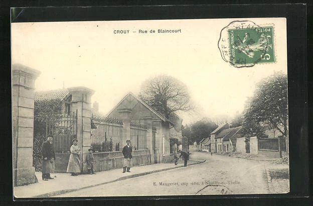 CPA Crouy, Rue de Blaincourt 1914
