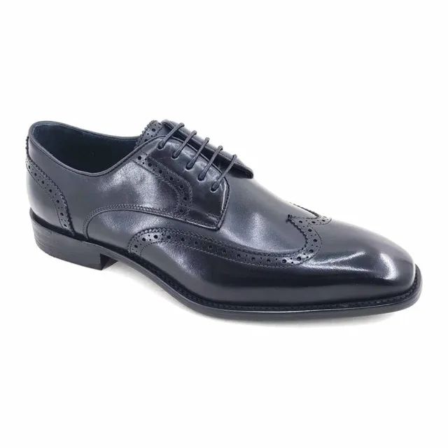CARRUCCI Homme Cuir Noir Blucher Bout D'Aile Oxford Chaussures (13)