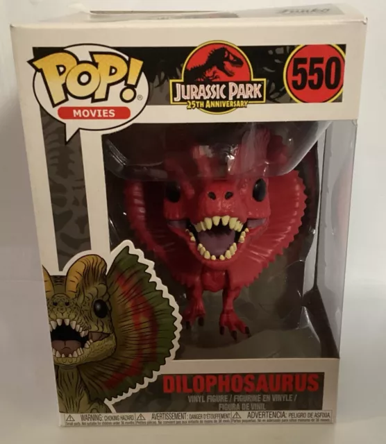 Funko Pop! Movies Jurassic Park Dilophosaurus Red #550 NEW SAFE PACKAGE