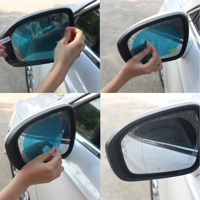 2x Rainproof Car Side Mirror Window Sticker Anti-Fog Protective Film Rain Shield 6