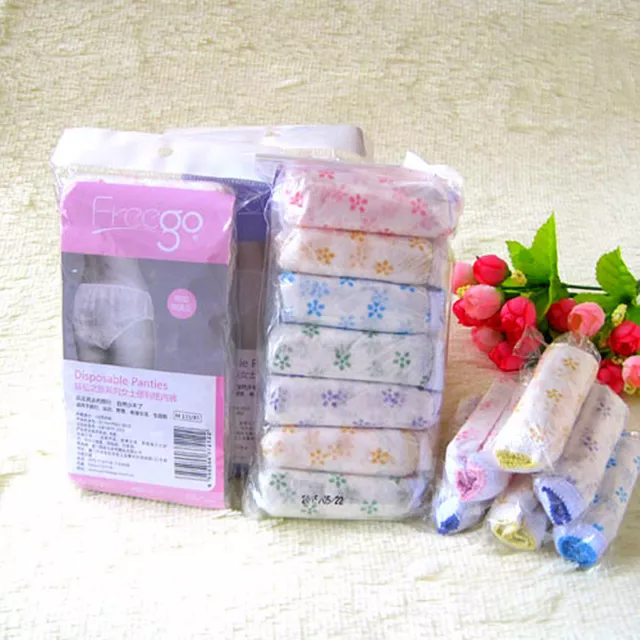 7Pcs Disposable Cotton Ladies Panties Wrapped Travel Women's Paper Underwear