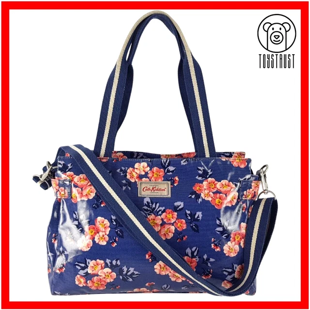 Cath Kidston Shoulder Cross Body Bag Floral Oilcloth Blue York Bunch Brooke CD35