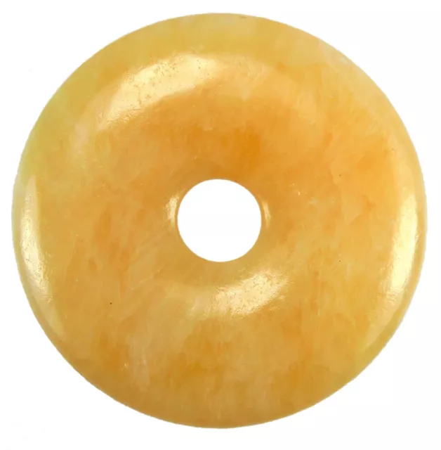 Orangencalcit Aragonit Donut Anhänger Edelstein 40 mm Scheibenstein Heilstein