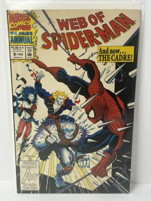 Web Of Spiderman Annual #9 Marvel Comics 1993 Modern Age Boarded W/Trading Card