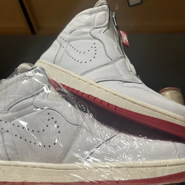 jordan 1 retro high zip white university red