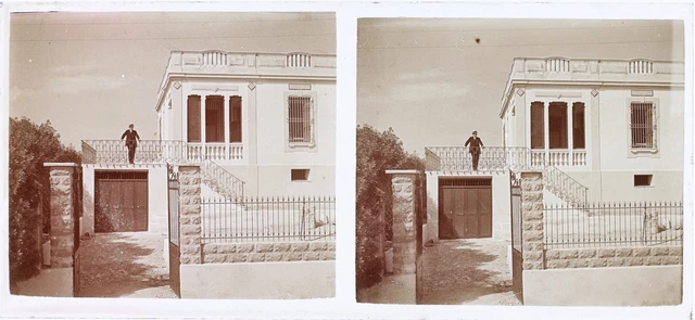 FRANCE Home Architect c1930 Vintage Stereo Photo Glass Plate V35L27n36 2