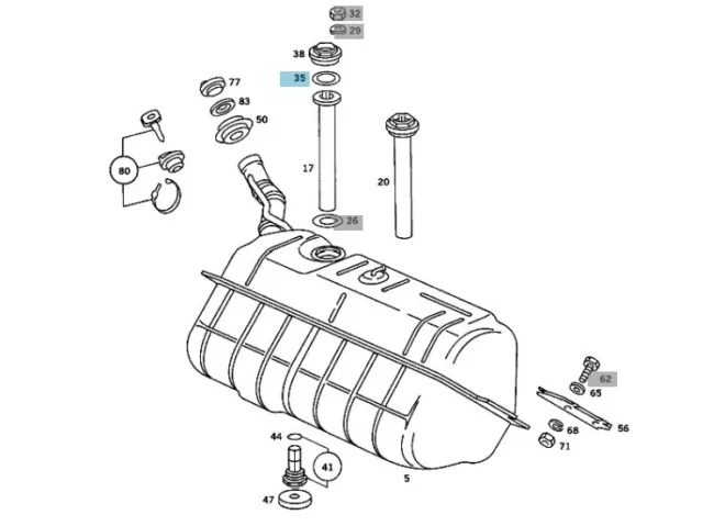 /795/ Mercedes-Benz Joint Scellez Jauge à Essence R107 W123 W124 W126 W129 W460 3