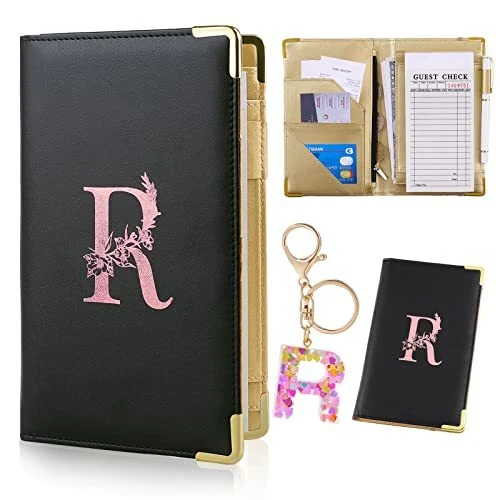 Server Books Alphabet Waitress Book Cute Waiter Book Zipper Pocket Leather Se...