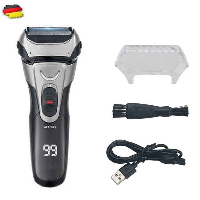 Elektrischer Herrenrasierer 3D Rotationssystem - Nass/Trocken, Mit Trimmer, USB-ladbar