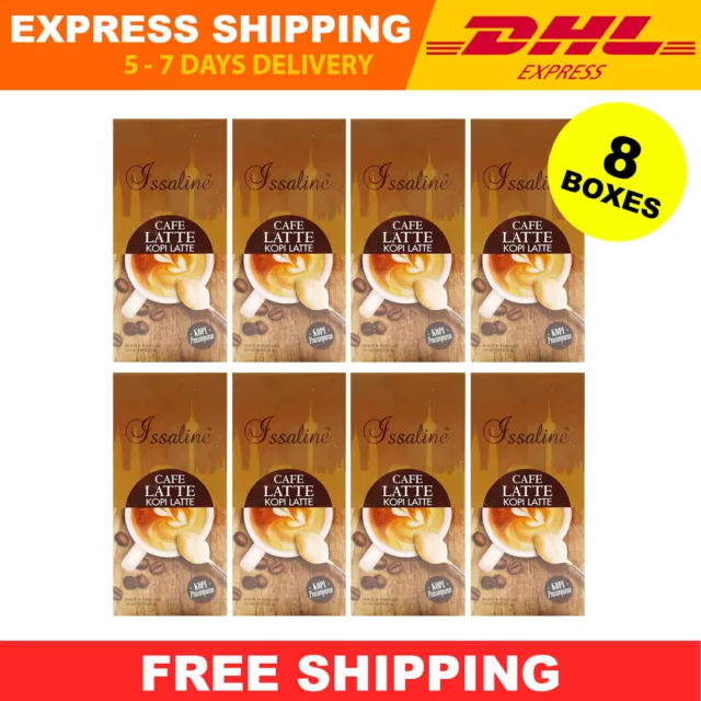 8 X Boxes Issaline Gourmet Cafe Latte 100% Ganoderma Lucidum Extract Coffee