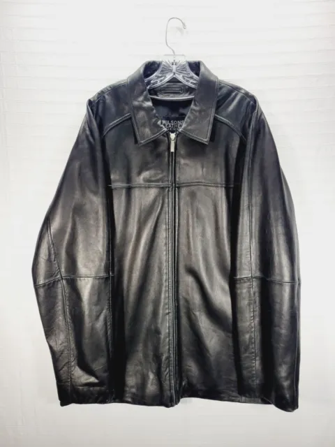 Wilsons Leather Pelle Studio Men's Distressed Black Coat Jacket XL  X-Large