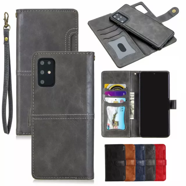 Removable Leather Wallet Card Case Cover For Samsung S20 Ultra S20Plus S10 S9 S8