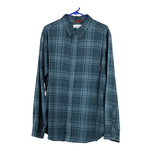 Columbia Checked Shirt - Large Blue Cotton