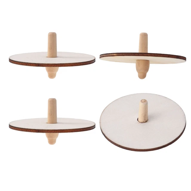 4 piezas giroscopio de madera sin terminar juguete hágalo usted mismo pintura giroscopio peg-