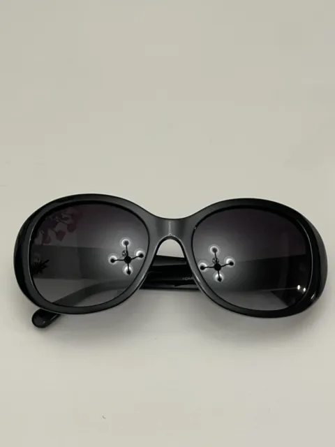 Chanel 5478 501/S4 Sunglasses Polished Black w/ Gold Heart CC Logo