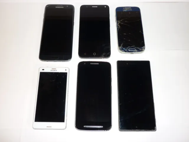 Job Lot 6 Mobile Phones Untested Samsung Motorola Sony Xperia etc.